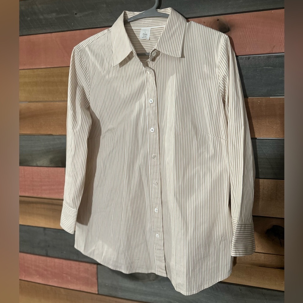 J. Crew Striped Long Sleeve Button Down Blouse